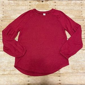 Old Navy Luxe Red Plush Long Sleeve | S